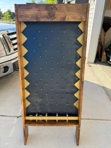 Handmade Wooden Plinko Board – Custom Yard Game with Stand